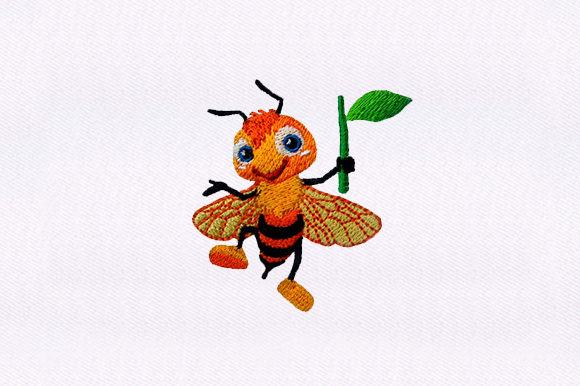 Adorable Happy Honey Bee Embroidery Design