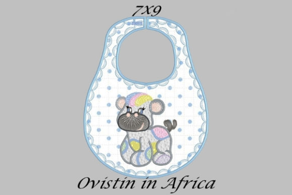 Adorable Rainbow Baby Hippo Bib Small