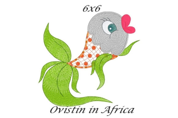 Charming Green Elegant Applique Fish Design
