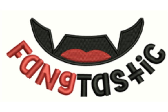 Fangtastic: A Spooky Yet Charming Embroidery Design