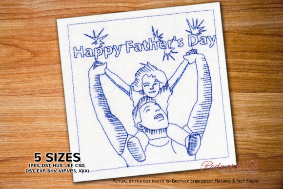 Girl with Father: A Heartwarming Embroidery Design