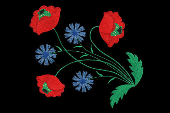 Gorgeous Poppy and Cornflowers: A Versatile Design