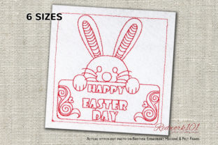 Happy Easter Redwork: A Festive Embroidery Delight