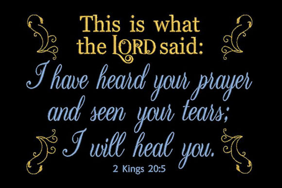 “I Will Heal You” Bible Quote Embroidery