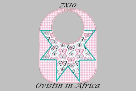 Pink Star Adorable Baby Bib for Boutique Sweatshirts