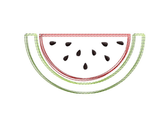 Watermelon Scribble Stitch: A Charming Embroidery Design